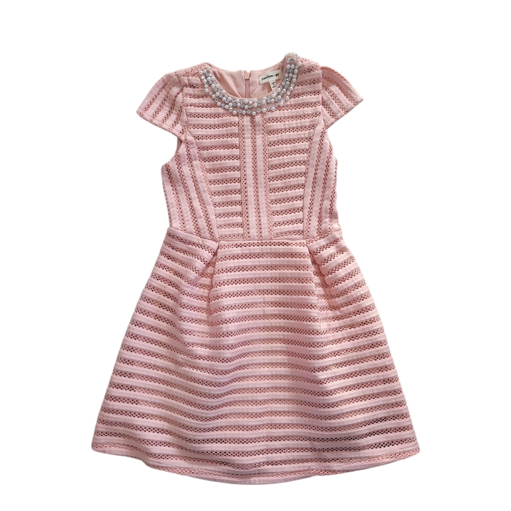 Monteau Girl Pink Pearl & Sequins Dress